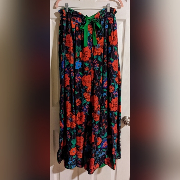 Kenzo Pants - SOLD *HP* H&M x Kenzo Wide Leg Pants S Floral Print Reversible Rare Silk Blend